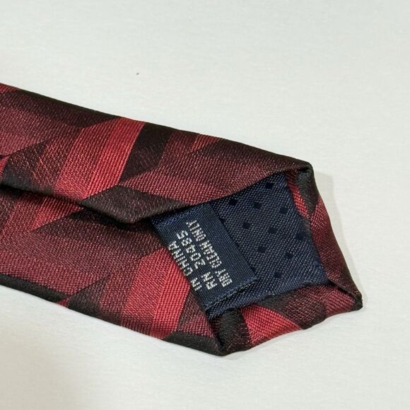 Pierre Cardin Hand Made Red Blue Silk Men’s Neck Tie - Picture 7 of 11